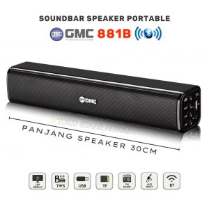 Speaker TV LED Super Bass Soundbar GMC 881-B FUUL BASS Double Woofer (Bluetooth/USB/TF/FM/Panjang30cm ) /speaker bluetooth full bass/salon bluetooth full bass/speaker aktif super bass/subwoofer full bass