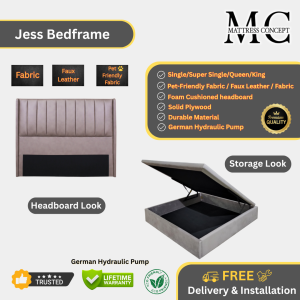 Mattress Concept Jess Storage Bedframe Pet Friendly Fabric/FauxLeather/Fabric All Size Available