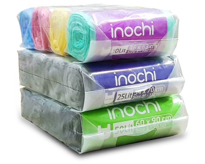 Túi đựng rác tự phân hủy 4 cuộn sinh học Inochi Có Quai Tiện Dụng Dạng ...