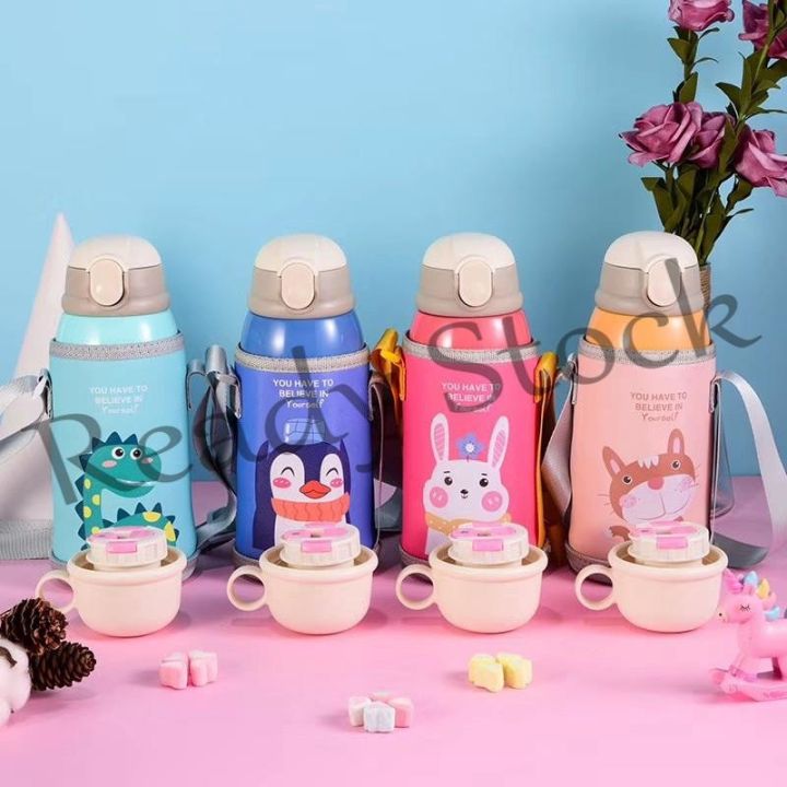 【Ready Stock】 ۩ B26 600ml kids child vacuum thermal flask cup cute