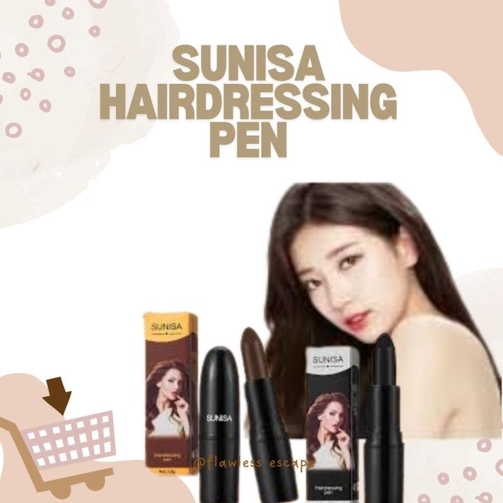 100% Effective SUNISA Hairdressing Pen Black and Brown Repair Cream Hair  Waxing Hair Hairline Hair Care Hairdressing Supplies Lipstick Shape Hair 