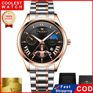 ✅Ready Stock FNGEEN 5606 Asli Jam Tangan Pria Men Watches Sport Stainless Steel 2023 Bisnis Luxury Kuarsa Jam Tangan Tahan Air + Garansi + Hadiah Gratis Box