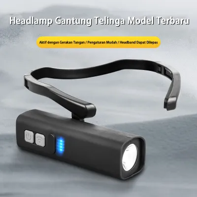 100m Senter kepala berdaya tinggi tipe kait telinga dapat diisi ulang untuk hiking luar ruangan memancing malam hari keperluan khusus daya tahan air cepat USB Type-C