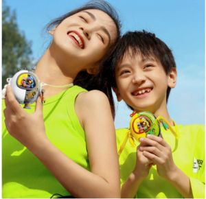 พัดลมมือถือ แบบพกพา พัดลมคล้องคอ Mini USB Small Portable Fan 3-speed พัดลมนักบินอวกาศ MF060 ชาร์จเก็บแบตได้