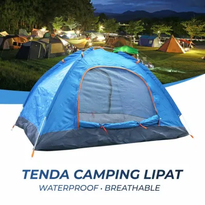 Tenda Camping Buka Otomatis Kap 2 Orang Pop Up Tent Quick Open Waterproof Breathable BISA COD