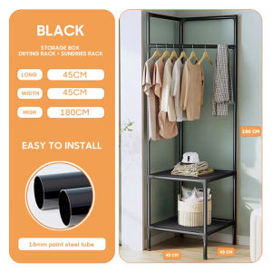Modern Coat Rack Multifunction Cloth Hanger Floor Standing Shelf Clot With Wheel For Bedroom