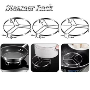 Stainless Steel Steamer Rack Insulated Tripod Steamer Pan Rack Kitchen Cookware Stove Storage Rack