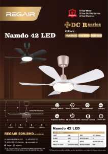 Regair Inovo Namdo 42"/56" Ceiling Fan With Led Light Remote Control DC Motor /Kipas Siling Led Lampu