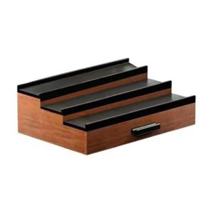 ORIGE HOUSE Large Capacity 3 Tier Cologne Display Stand Stepped Type Space Saving Perfume Display Rack Multifunctional with Drawers Makeup Display Stand for Home