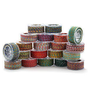 3mm 3 meters high-end colorful cotton rope Handmade Gold Rope tricolor cotton thread DIY Braided Bracelet rope hand rope braided