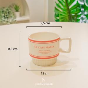 Le Cafe Tableware/Piring Gelas Keramik Putih Homecafe Korea Aesthetic