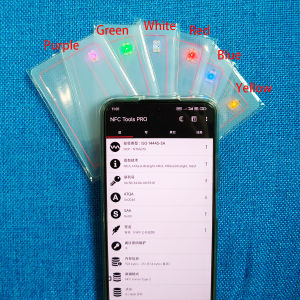 5 Pcs Access Control ID Flashes 216 Chip 13.56 MHz NFC Blank Access Cards with Transparent Luminous Induction PVC Door Cards