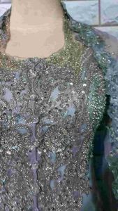 Set Kebaya Akad Nikah Silver Kebaya Pesta Modern + Longtorso + Rok dan Slendang