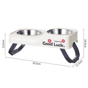 Stainless Steel Pet Bowl Foldable Elevated Double Feeder Anti Overflow Large Capacity Adjustable Food Water Dish Kucing