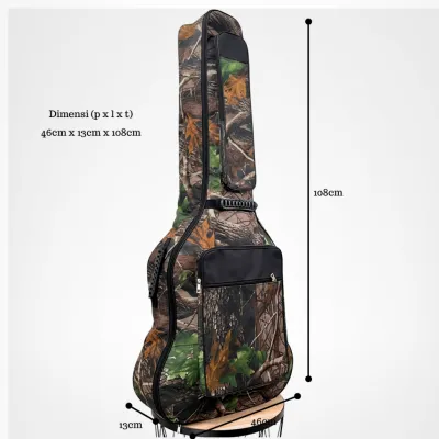 Tas Gitar Akustik Jumbo 4/4 Bahan Lapis Busa Tebal Anti Air Murah Berkualitas Kuat Awet Tahan Lama