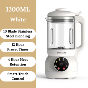 1200ML OSTMARS Automatic Soy Milk Maker with Wall Breaking Multifunctional Mini Soybean Milk Machine Easy Breakfast Appliance