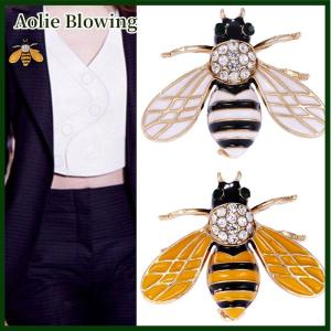 Aolie Women Delicate Little Bee Insect Rhinestone Pin Brooch Jewelry Accessory