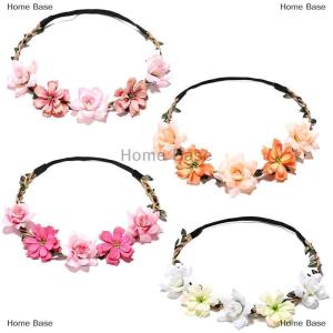 [COD] Home Base Fashion Sweet Bride Flowers Headband For Women Girls Bohemian Style Flower Crown Hairband Party Cosplay Hair Accessories