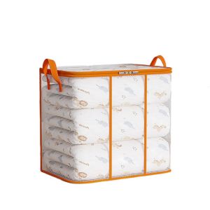 VINEY Waterproof Foldable Storage Bag Transparent Large Capacity PVC Quilts Storage Bag Trendy Dust-proof Closet Organizer Home