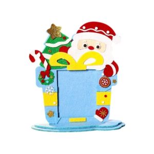 KANNERT Cây thông Noel Khung ảnh Giáng sinh tự làm 4 inch Ông già Noel Tất Giáng Sinh Khung ảnh Giáng sinh bằng vải không dệt Sáng tạo Người tuyết Đồ chơi Giáng sinh Trường mẫu giáo