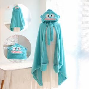 🧡 ผ้าห่ม+คลุมไหล่ ดูดวิญญาณ รวมลายการ์ตูน แบบมีฮู้ด รุ่นนี้เป็นแบบมีที่ซุกมือ ใช้เป็นผ้าห่มได้ ขนาด 170×100 cm