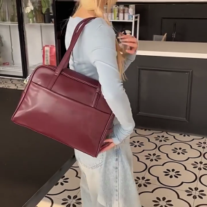 Fashion Ita Bag Handbag PU Leather Underarm Bag Large Capacity Shoulder Bags for Student Women Girls Pin Display Handbag