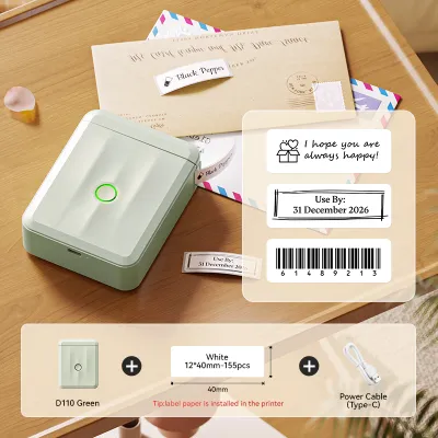 NIIMBOT D110 Thermal Label Printer Portable Bluetooth Inkless Printing Mini Label Maker Home Beauty Office Communication Switch Sticker Label Machine
