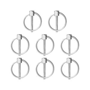 8Pcs Round Safety Pin Fastener Heavy Duty Tractor Linch Pin Clip Stainless Steel Shafts Locking Pin Hardware