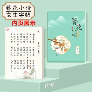 4pc/set Special Small Regular Script Calligraphy Copybooks Traditional Tang Poetry Song Ci Chinese Calligraphy Practice Writing Copybook楷书字帖练字成人女生字体漂亮簪花小楷静心正楷硬笔书法练字本初中生高中生大学生钢笔临摹练字帖零基础初学者入门套装古诗词描红