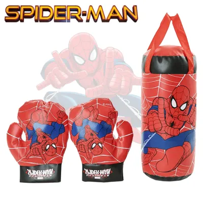 SpiderMn CaptainAmerica Boxing Sandbag Punching Bag Set For Kid With Boxing Gloves Boxing Set Toy