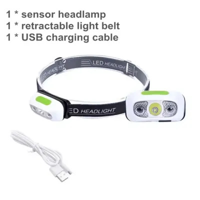USB Rechargeable LED Headlamp 3 Modes Mini Portable Body Motion Sensor Head Flashlight Camping Fishing Torch Lamps Outdoor Light