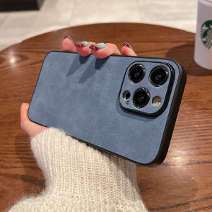 Crashstar Ốp điện thoại chống sốc mềm bằng da lông chống bụi bẩn cho iPhone 15 14 13 12 11 Pro Max Plus XR XS Max Ốp điện thoại silicon Vỏ bảo vệ doanh nhân đơn giản với ống kính bọc hoàn toàn bảo vệ máy ảnh bán chạy