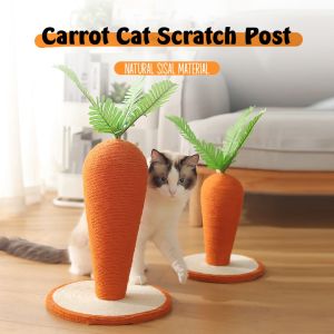 Carrot Shape Cat Scratcher Post - Grinding Claws Toy - Orange - Sisal Material - Suitable for All Cat Breeds - 25cm x 25cm x 26cm - Durable and Fulfilling Scratching Experience