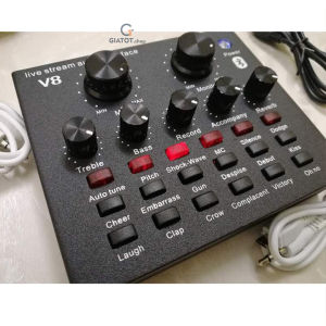 Sound Card V8/V8S Pro Có Bluetooth Chế Độ Autu-Tune Phiên Bản Tiếng Anh