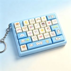 ZYJC MALL 26 Key Decompression Button Toy Creative Style Cute Design Keyboard Keychain New Arrival Bag Hanging Ornament keyboard Pendant Children Use