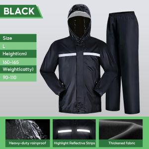 【Deno】Outdoor Raincoat Super Waterproof Heavy Duty Hooded Rain Jacket Windproof Highly Durable For Hiking Trekking Fishing Outdoor Work
