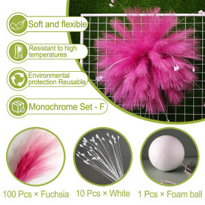 Set of 4 Fake Fireworks Reed Stems - Dried Flower Look for Boho Home Decoration