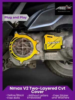 Nmax V2/V3 CVT Crankcase Cover – 2-Layer Acrylic Design Plug & Play with Bolts Washer & Sticker