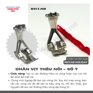 Chân Vịt Hỗ Trợ May Đường Thêu Nổi Zin dành cho Máy May Đa Năng Riccar Holiday 12301240 1090 1021...