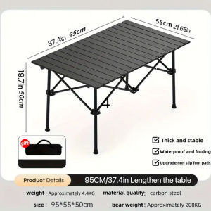 Outdoor Folding Camping Table High Strength Portable Alloy Table with Carrying Bag for BBQ Picnic
