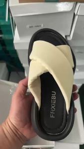 [Free Shipping] WomenS Outdoor Slippers 2025 Summer New Style Platform Sole Non-Slip With Crisscross Straps Soft Sole Casual Beach Sandals