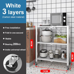 Kitchen Rack Foldable Rack Kitchen Organizer Rack With Wheels Metal Rack Shelves Home shelf Storage Rack