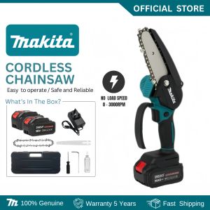 Makita 6 Inch Cordless Mini Chainsaw Battery Powered Portable Chainsaw Rechargeable Electric Tree Cutter Gergaji Pokok Elektrik Tanpa Wayar