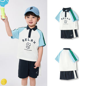 Balabala bé trai Bộ đồ hai mảnh nhanh khô phong cách trường học hè 2025
