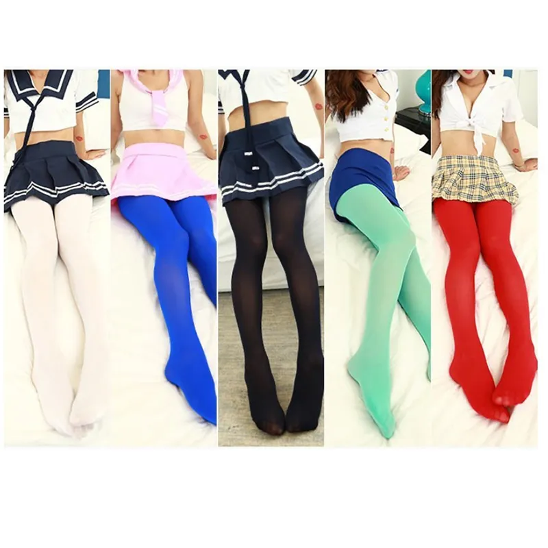 Woman Sexy Tights Candy Color 120D Pantyhose Multicolour Velvet Tights  Women Seamless Long Stockings Plus Size