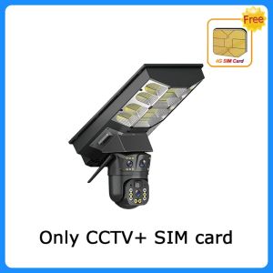 V380 PRO Solar-Powered Free Sim Card 4G PTZ Security Camera with 2-in-1 Street Light & Dual-Lens HD Night Vision AI Human Detection and 360° Panoramic View