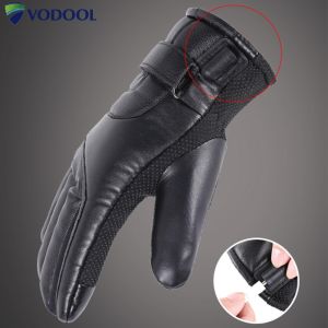 Leather Electric Heating Gloves Waterproof Outdoor USB Electric Heating Gloves Touchscreen Hand Warmer for Hiking Skiing Fishing