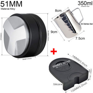 304 Stainless Steel 12 oz/350 ml Frothing Pitcher Scale and 3 Angle Coffee Tamper Set Cup With Silicone Coffee Mat