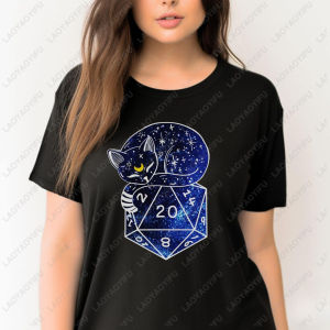 [Local Stock] VCC Dice D20 Dungeons and Dragons Funny CAT Graphic Printed TShirt Humor Board Game Lovers T Shirt Summer Cotton Short Sleeve Tees