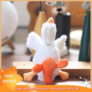 huhe Cute Duck Plush Keychain Cartoon Can Pull Crayfish Turtles Bees Duck Doll Car Bag Accessory Cute Plush Keyring Love Pendant Gift